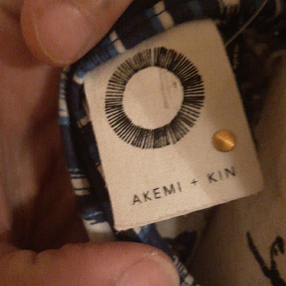 ANTHRO AKEMI & KIN NAVY BLUE BOHO SLEEVELESS TOP M - Picture 3 of 4